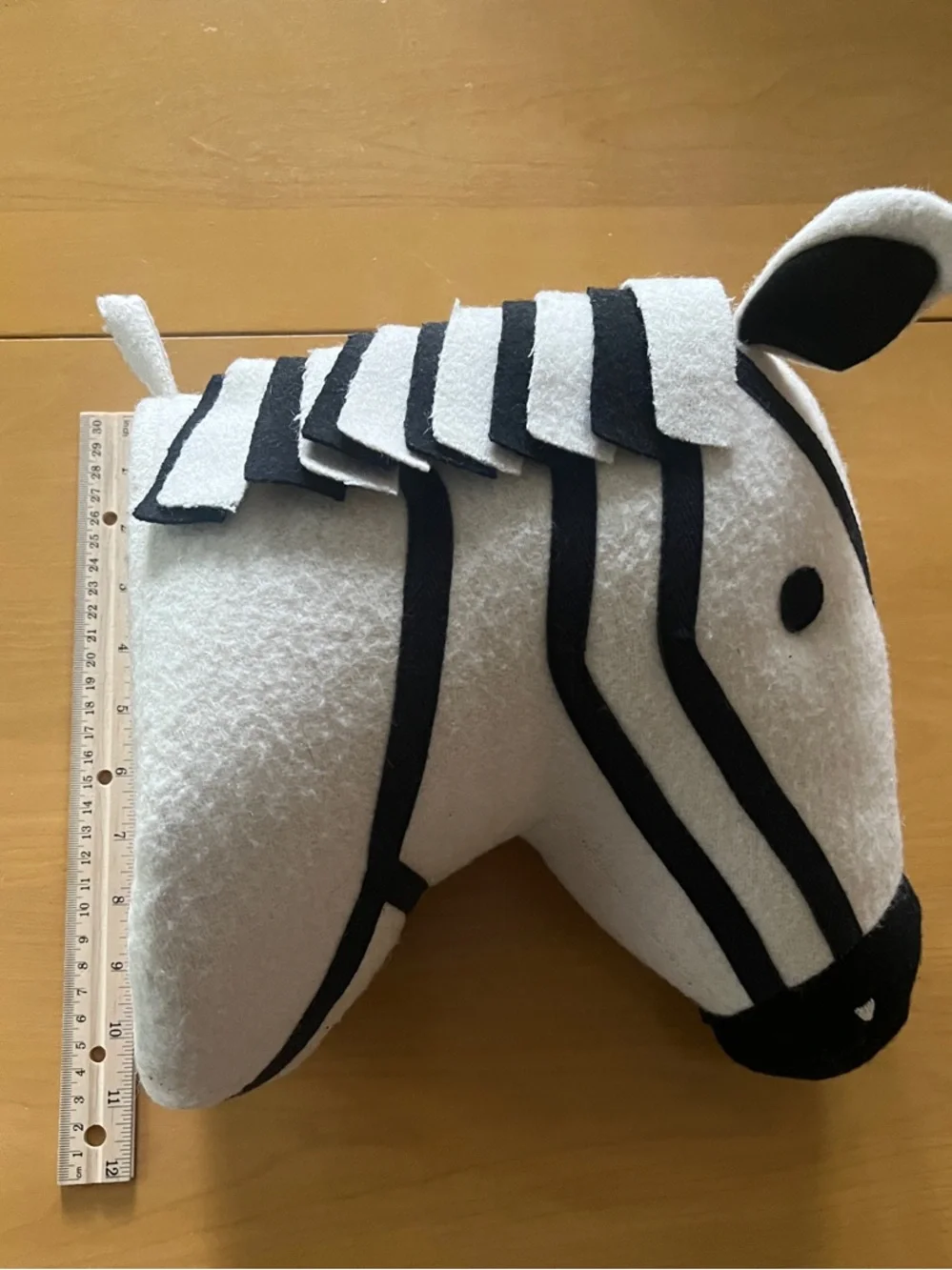 White and Black Zebra Plush Wall Accent